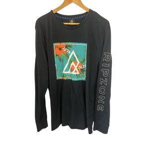 RIPZONE Women’s Graphic Tee XL Long Sleeve Black Casual Top Shirt